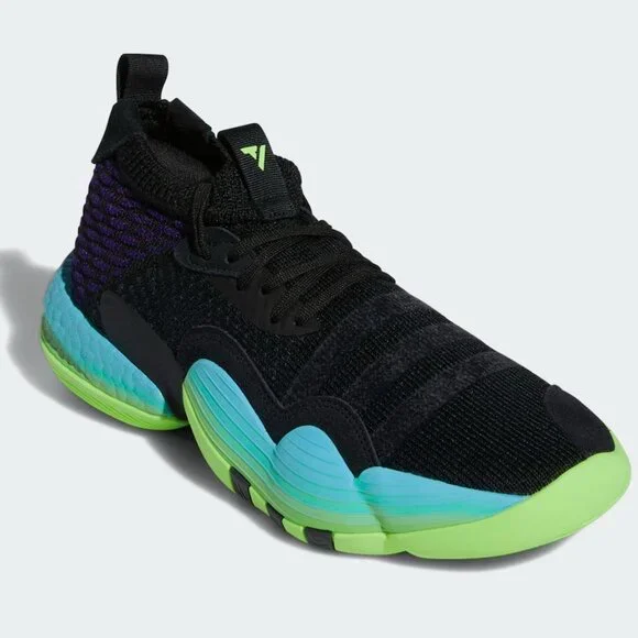 Adidas Trae Young 2 Mens Basketball Shoes Black Green H06473 NEW Multi Sz - Picture 5 of 7